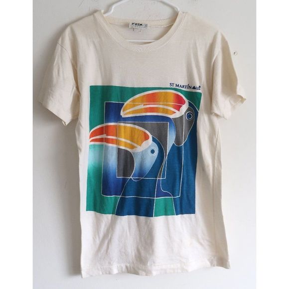 None Tops - St. Martin Toucan Tee - Size Medium